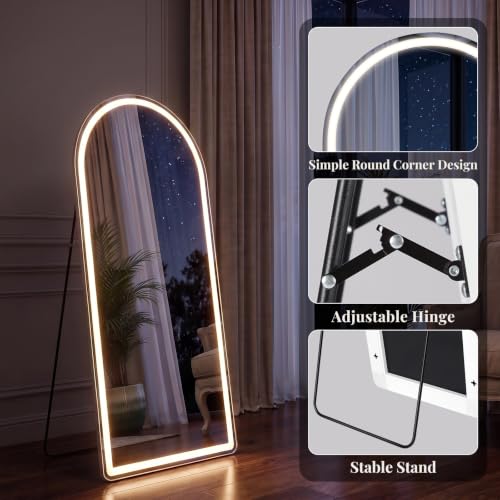 16"x60" Arched Full Length Mirror with Lights (Elegant Led-white Arched / 60"L x 16"W)
