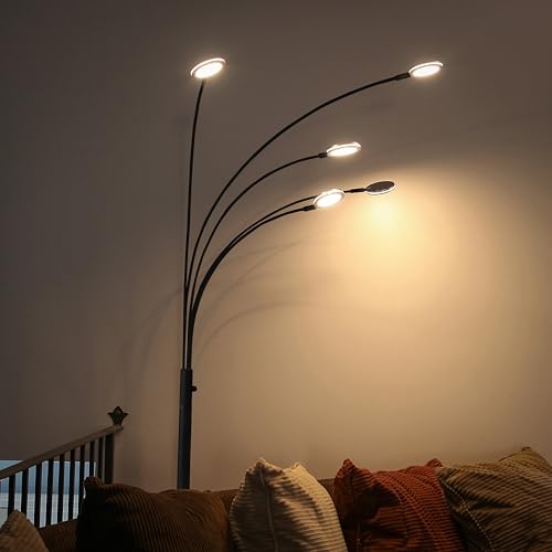 Orion Arc Floor Lamp for Living Room (Sanded Black)