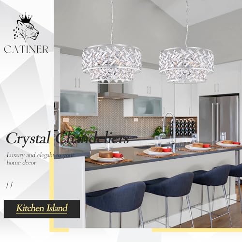 20" Chrome Crystal Chandelier (Large Drum Chrome)
