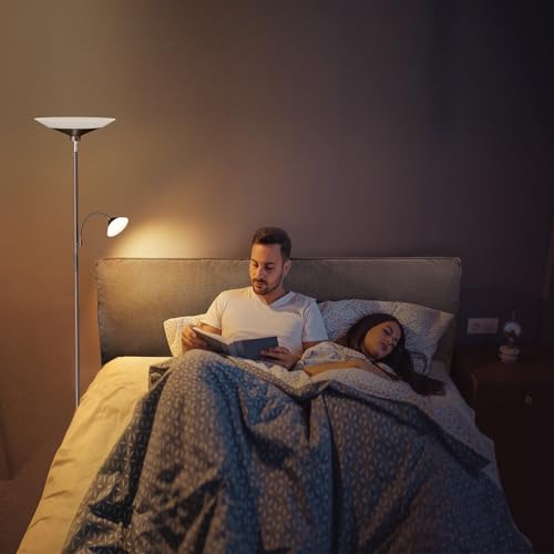 Brown Torchiere LED Floor Lamp (Brown)