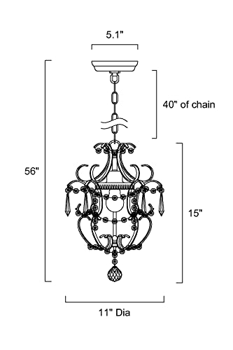 Amorette Mini Chandelier Crystal (Antique Bronze / 1-Pack)