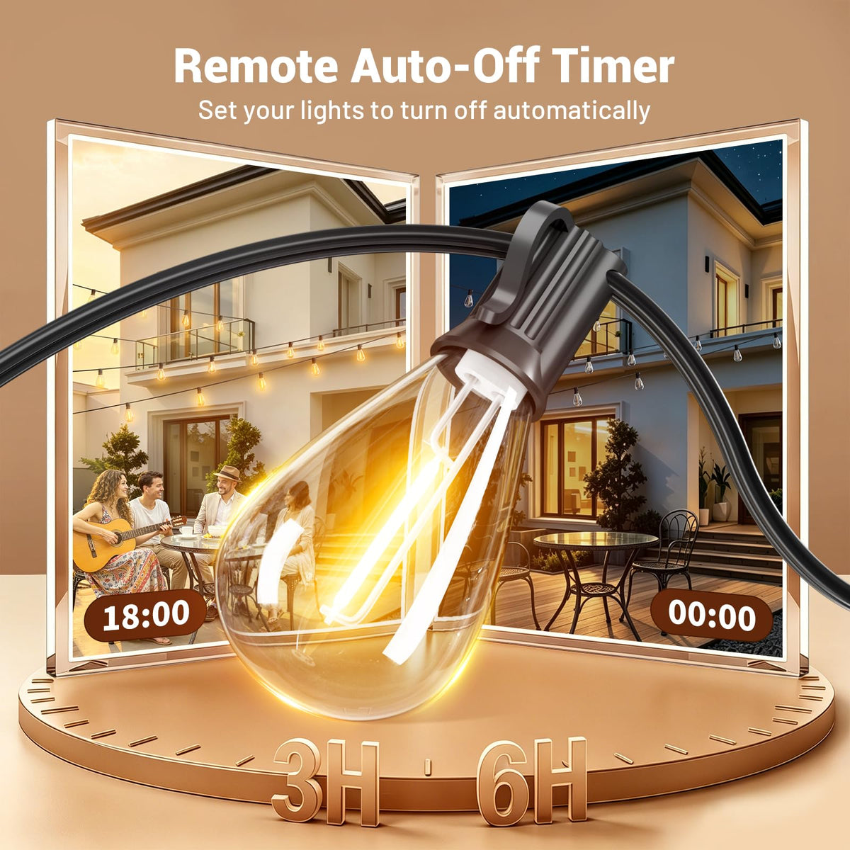 100FT Outdoor String Lights with Remote (100FT)
