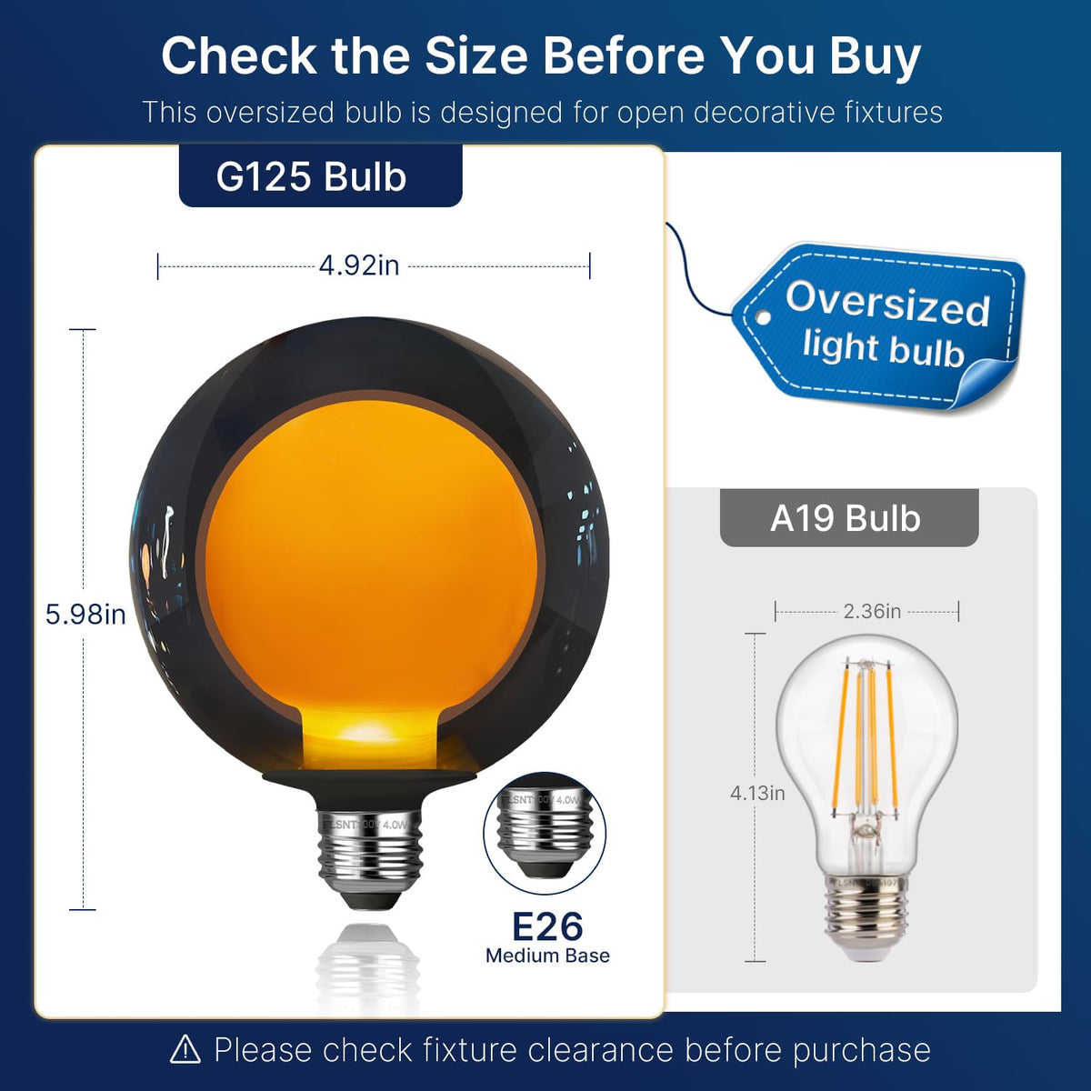 G125 Decorative Large Globe LED Bulb (1800k-80lm)