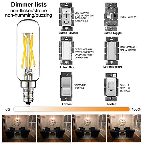 T6 Candelabra Light Bulbs 40 watt (Daylight White 5000k 4w)