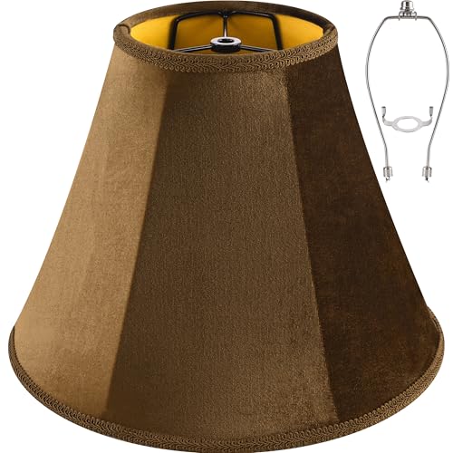 Coffee Velvet Lamp Shades 6"×13"×9.8" Bell Shade﻿ (6*13*9.8in / Coffee-1 Pack)