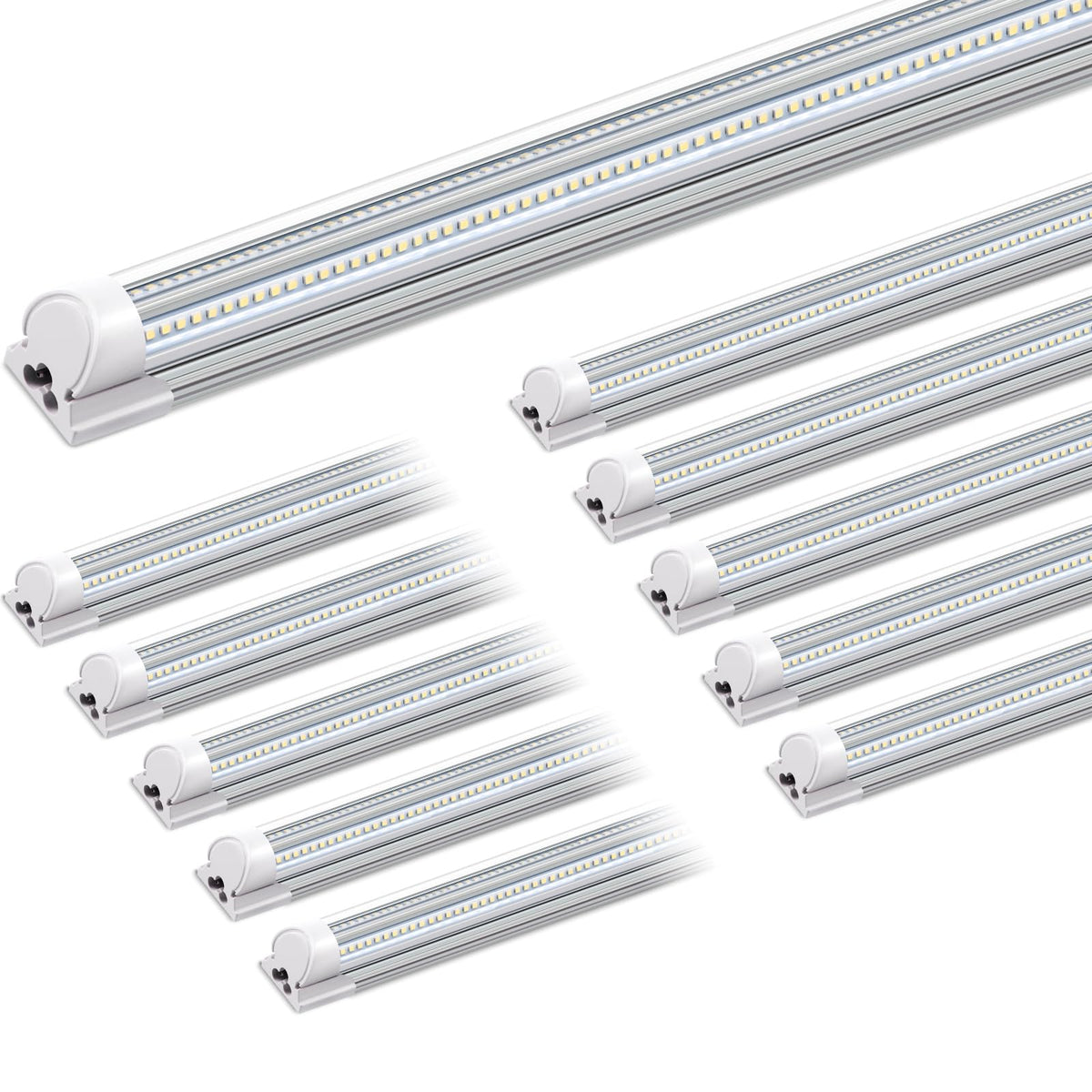 T8 LED Shop Lights 8FT (6500K / 8ft-10 Packs-100w)