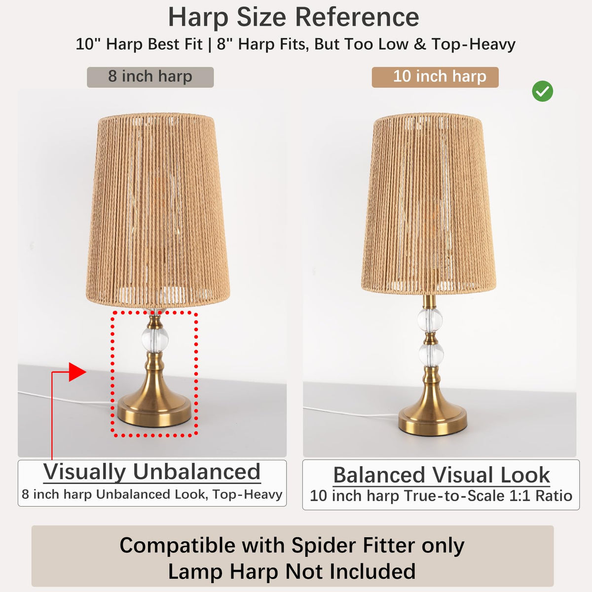 Rattan Small Lamp Shade 8'' Top X 10'' Bottom X 12'' High Boho Style (8X10X12)