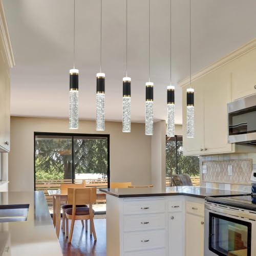 Modern 6 Light LED Chandelier (Black / 6c-Light)