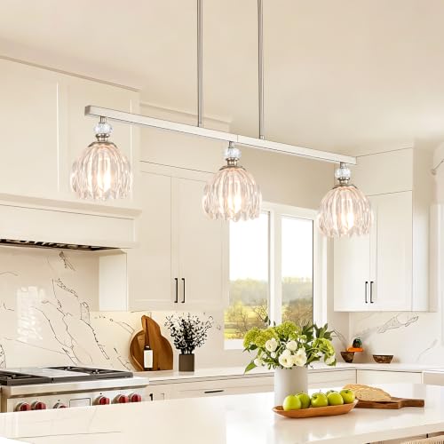 Brushed Nickel Island Light for Kitchen (3-Light / Nickel)