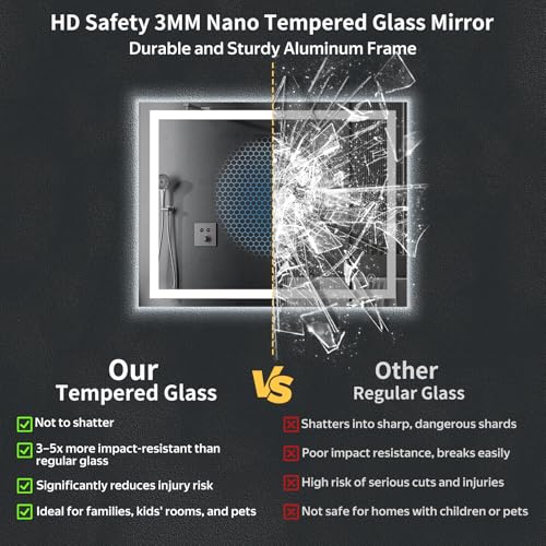 24"x40" LED Bathroom Mirror with Lights (Frontlit & Backlit / 40"L x 24"W)