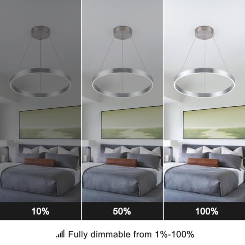 Modern Led Chandelier (Silver / 23.62)