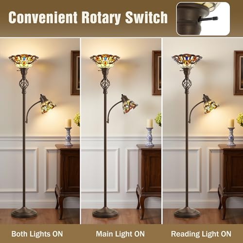 Torchiere Floor Lamp for Living Room (Multicolored 2)