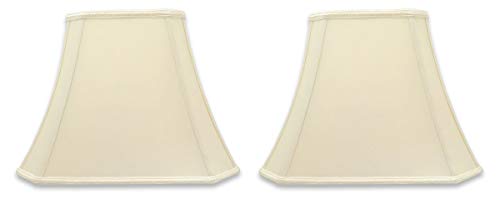 DSO-68-16EG-2 Rectangle Cut Corner Bell Designer Lamp Shade, (6.25x8) x (11x16) x 12, Eggshell, 2-Pack ((6.25 x 8) x (11 x 16) x 12 / Eggshell - 2 Pack)