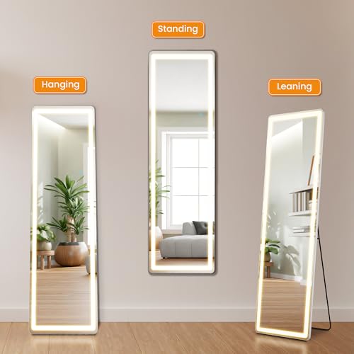 LED Rectangular Full Length Mirror (White Led-rect / 60"L x 16"W)