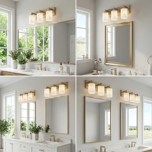 3 Light Bathroom Light Fixture (Gold（Extended Base） / 3-Light)