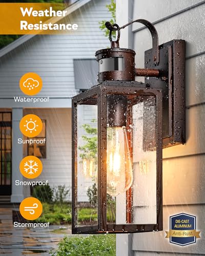 14" Upgrade Motion Lights for Outside (Oil-Rubbed Bronze / Motion Sensor 1 PACK)