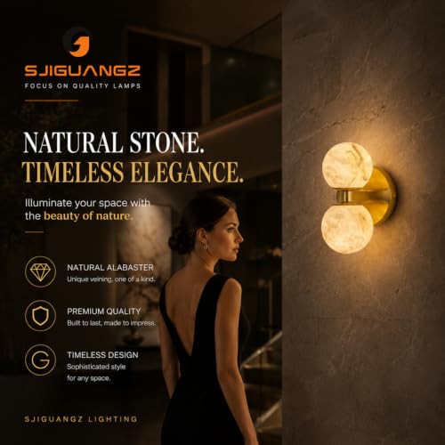 Alabaster Ball Wall Sconce (1PC-GBall)