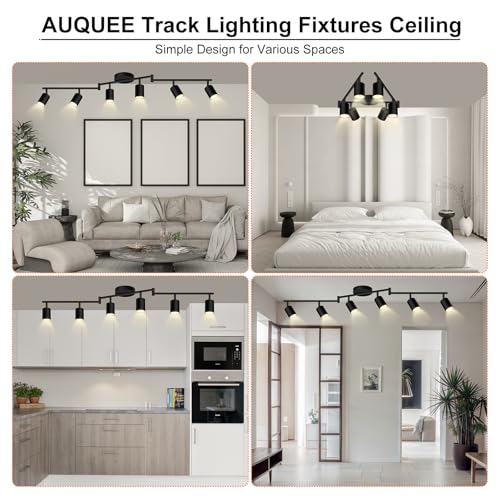 Track Lighting Fixture Ceiling (Black / 44.3" 6 Light Track Light)