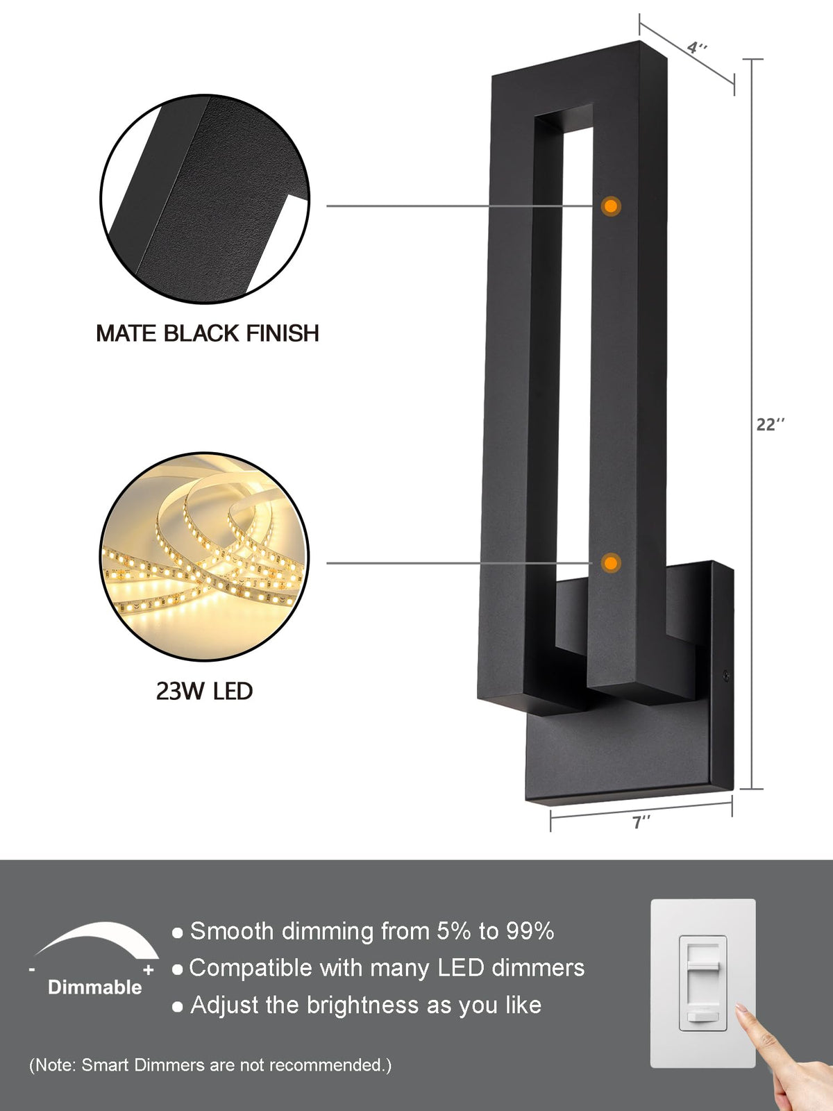 Large Outdoor Wall Sconce (22.5")