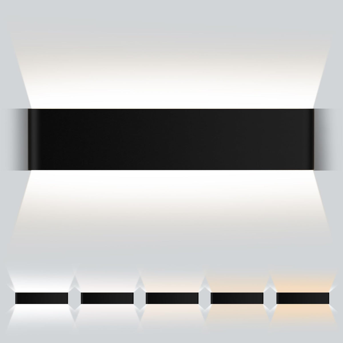 Modern Indoor 5CCT LED Wall Sconce (Black / 22 Inch)