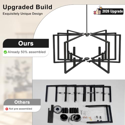 Black Farmhouse Chandelier (Black / 8-Light)