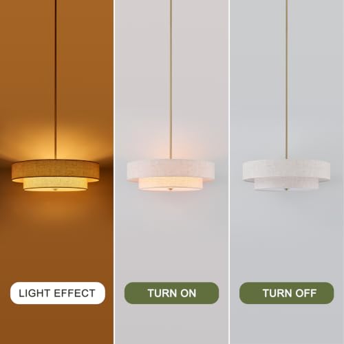 Modern Linen Drum Chandelier