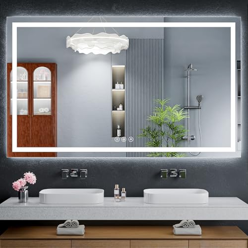 60"x36" LED Bathroom Mirror with Lights (Frontlit & Backlit / 60"L x 36"W)