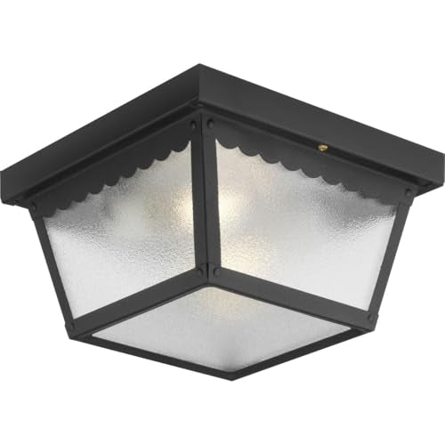 9.25" 2 Light Flush Mount Light (Matte Black / 9.25-Inch Diameter x 5-Inch Height / 2-Light)