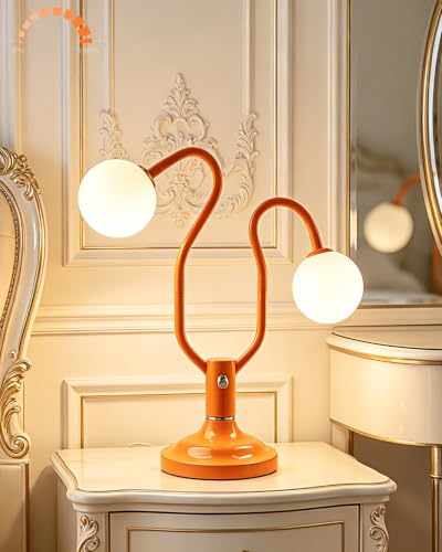 Orange Globe Table Lamp Magic DIY Arms G9 Bulbs Included Dimmable (12-Orange-Globe-2U-Magic DIY Arms)