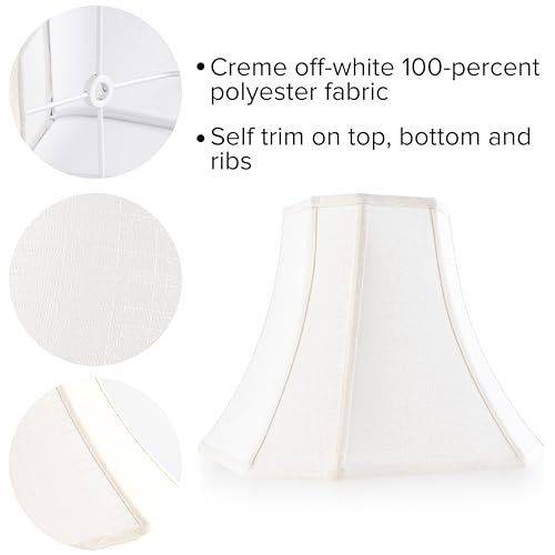 Cream Square Cut Corner Bell Lamp Shade Set of 2 Medium Lampshade 6.5``Top×13``Bottom×10.6``Hight (13IN 2 PACK / Cream)