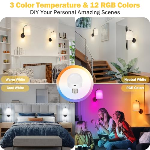 Battery Operated Wall Sconce Set of 2 (Black / White / Large)