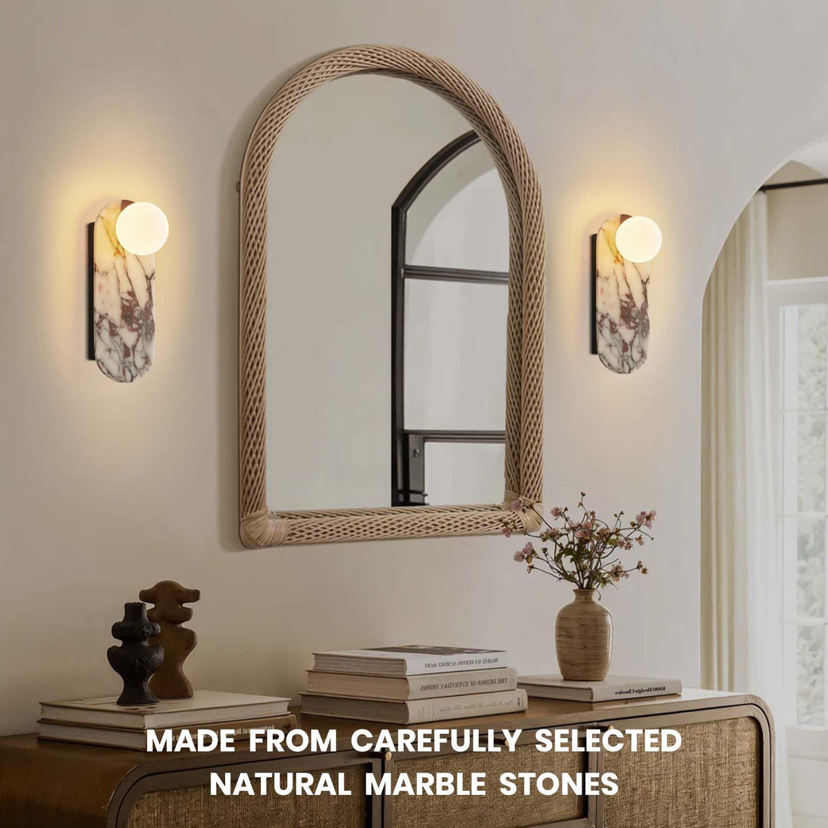 Natural Alabaster Wall Sconce (Natural White / 1 Pack)
