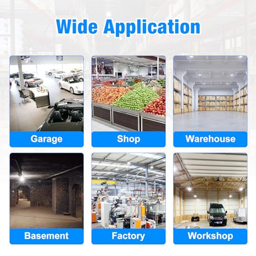 High Bay Led Shop Lights for Warehouse Barn Factory (240-4PACK-W)