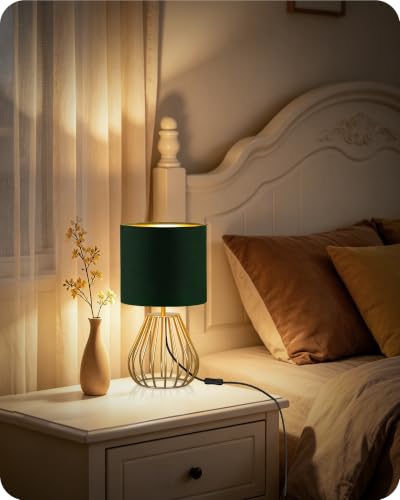 Green and Gold Table Lamp (Forest Green + Gold)