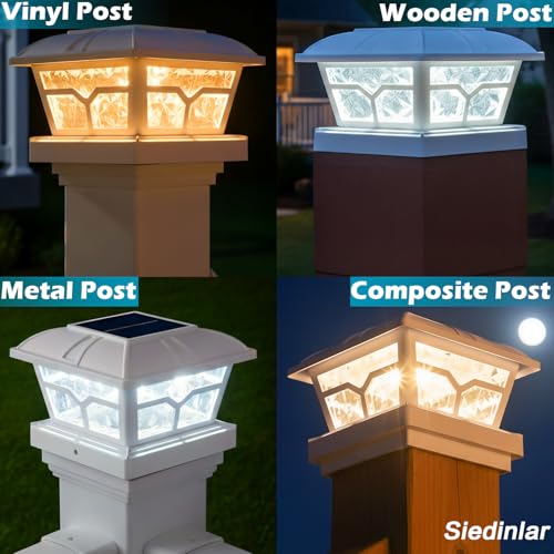 Solar Post Cap Lights Outdoor 2 Modes (White / 10 Pack)