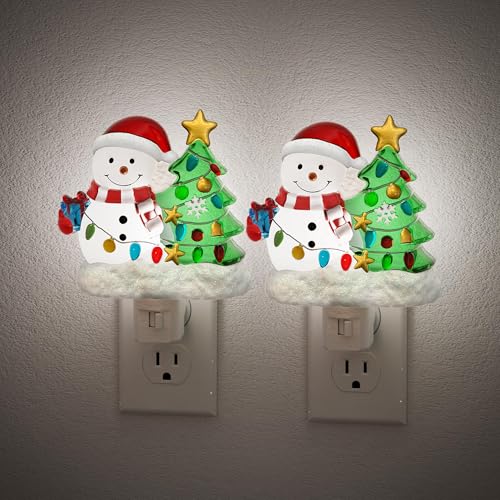 Christmas Tree & Snowman Night Light (Christmas tree and snowman-5000K / 2 Pack)
