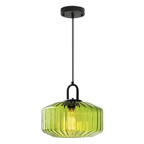Glass Pendant Light fixtures Kitchen Island Modern Black Pendant Lights with Hand Blown Glass Shade 1