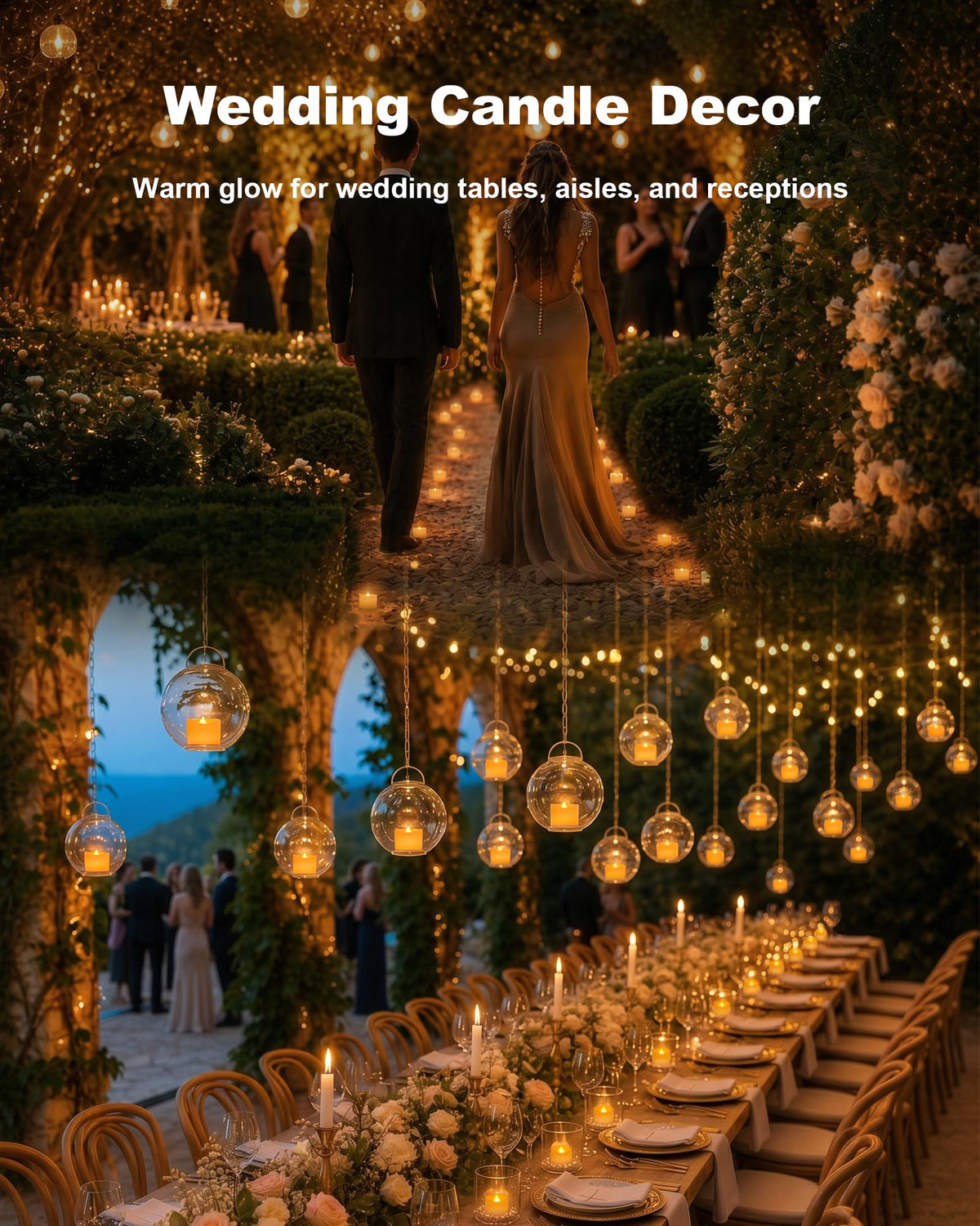 Flameless Tea Light Candles Battery Operated - 100 Pack, Bright Amber