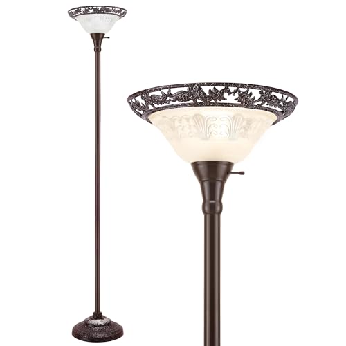 Torchiere Floor Lamps for Living Room (Brown,White2)