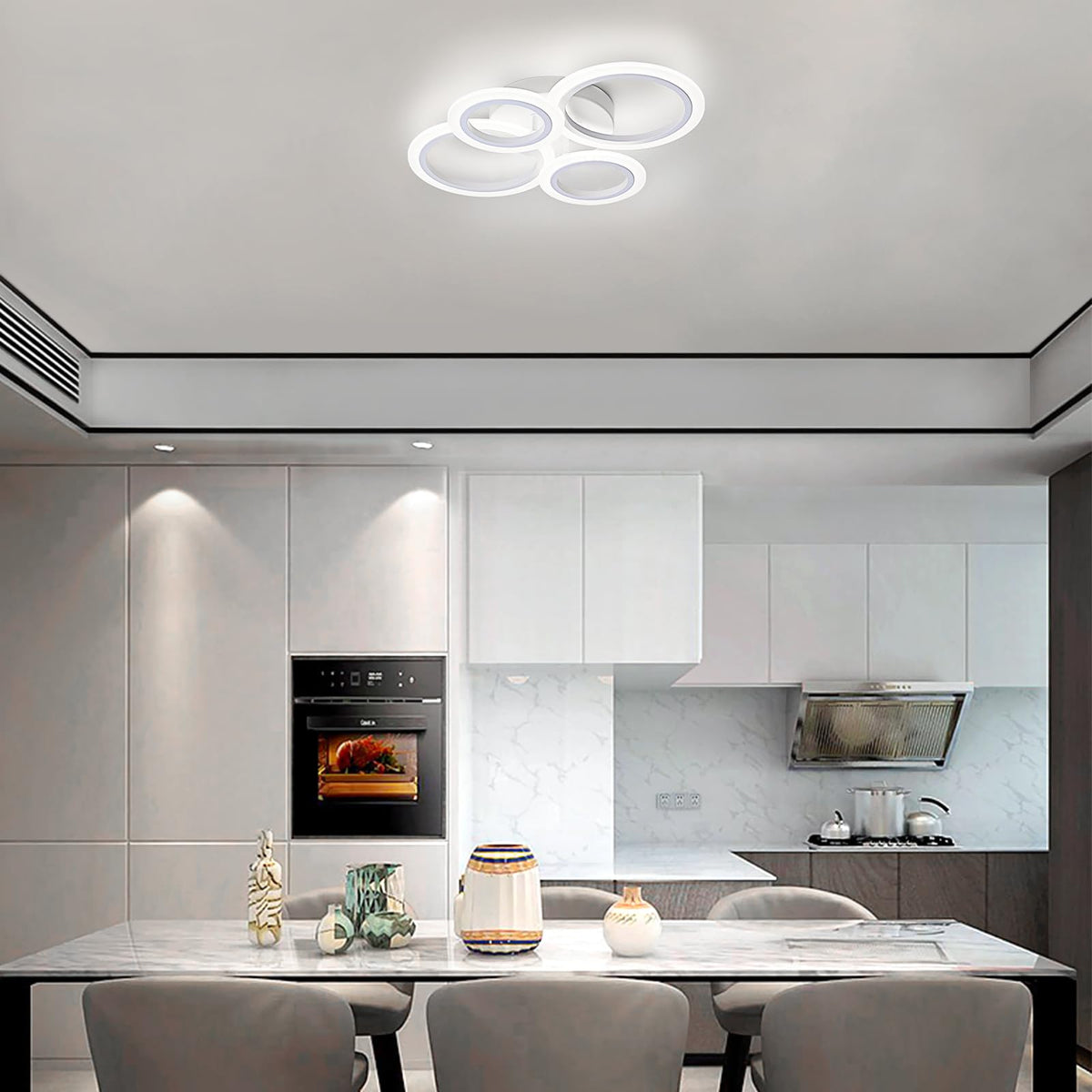 Modern LED Ceiling Light (4-Light / White)