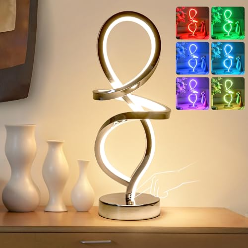 Modern Table Lamp with LED Unique Spiral Design