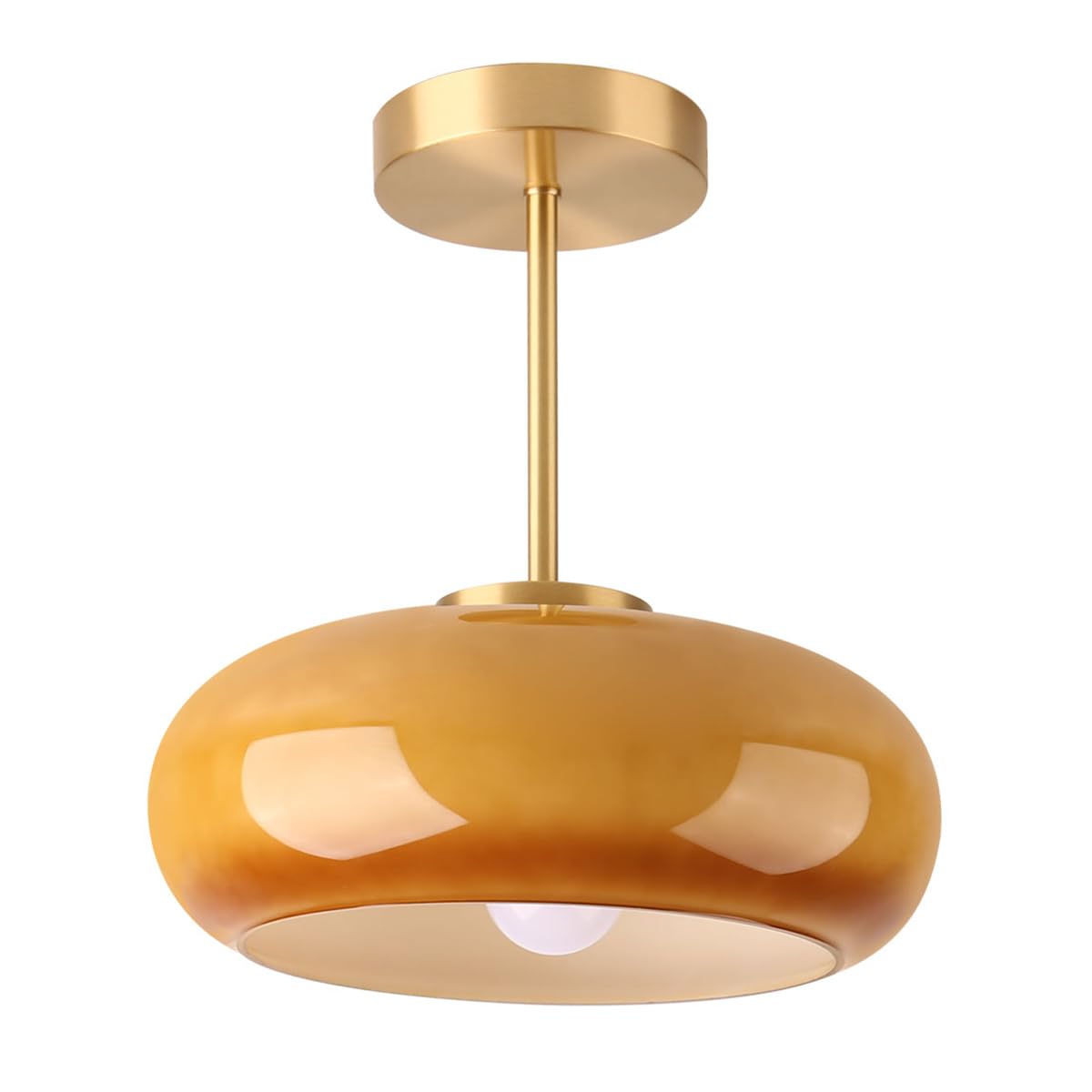 Brass Modern Hallway Ceiling Light (Orange)