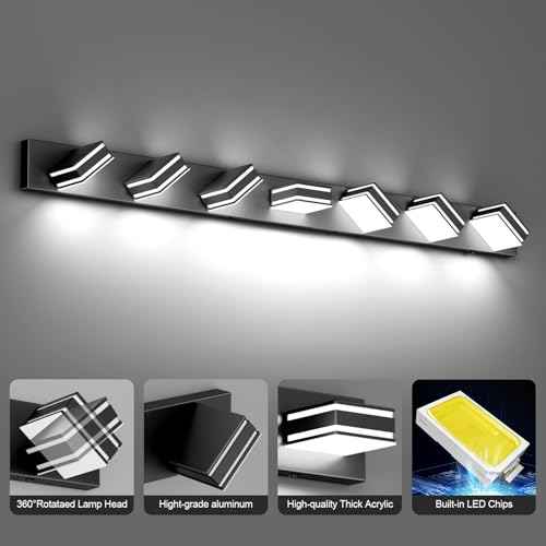 55inch Black Vanity Light 5 Color Temperatures (Black-5 Color Temperature / 55 inch)