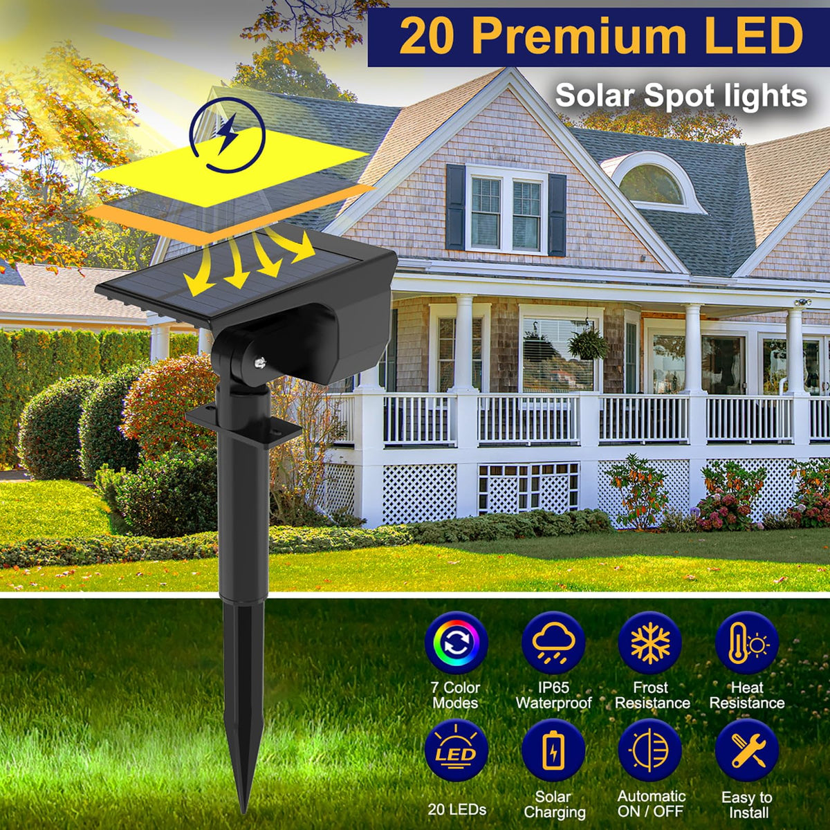 Solar Spot Lights Outdoor Color Changing
