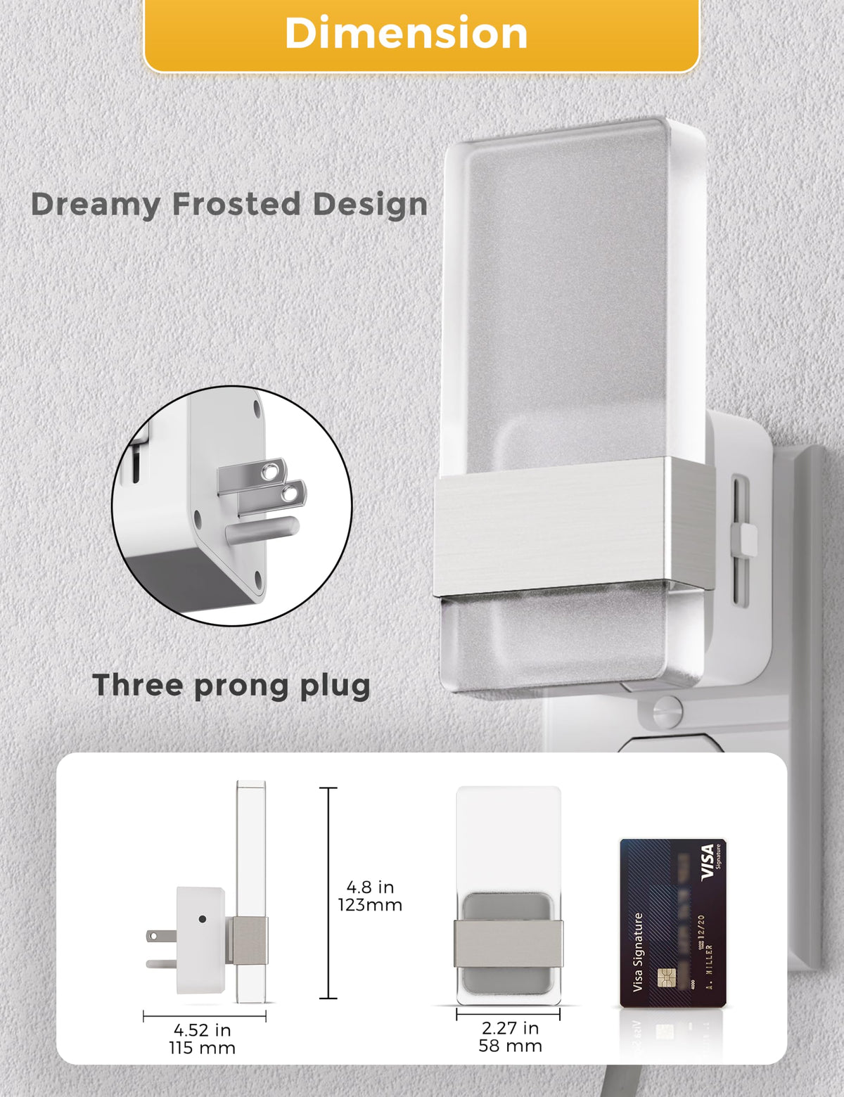 Night Light Night Lights Plug Into Wall [2 Pack] (Silver)