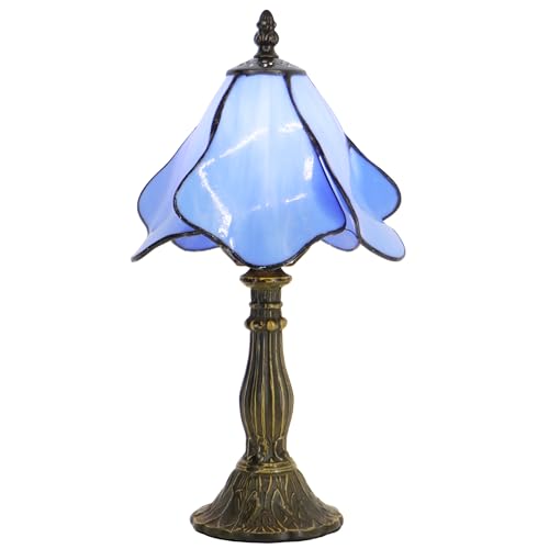 Small Tiffany Lamp Mini Stained Glass Table Lamp Bedside Accent Lamp Memory Sympathy 8X14.5 Inch