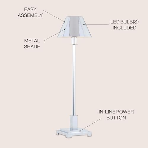 Roxy Slim Modern LED Table Lamp Metal 26" (Chrome)