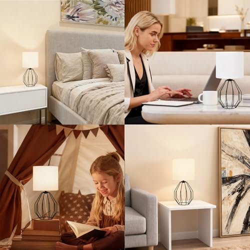 Small Table Lamp Set of 2 Black (Black 2 Pack)