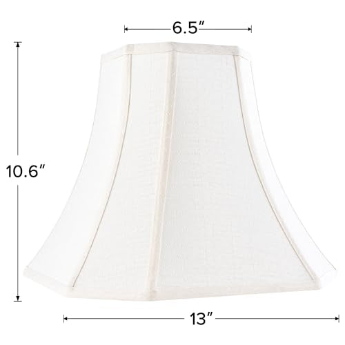 Cream Square Cut Corner Bell Lamp Shade Medium Lampshade 6.5``Top×13``Bottom×10.6``Hight (13IN 1 PACK / Cream)
