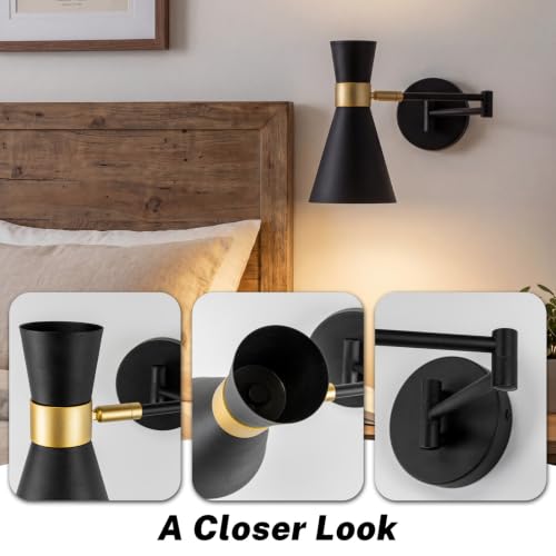 OSYNNIQ Wall Sconce Light with Adjustable Swing Arm for Bedside Reading (STYLE 2)